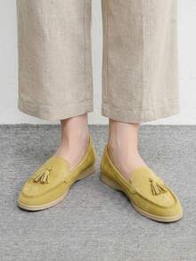 CUCCOO BIZCHIC Sepatu Flat Wanita dengan Gesper Sederhana dan Elegan, Modis, Serbaguna, untuk Santai, Kerja, dan Perjalanan. - Kuning muda - View 2