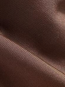Swim Mod Women's Spring/Summer Solid Color Thick Strap Ruched High Cut Sexy Bikini Set - Brown - View 6
