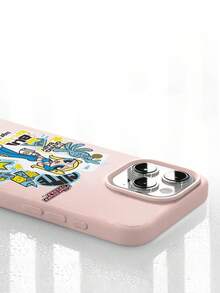THE POWERPUFF GIRLS X SHEIN The Powerpuff Girls 辣妹 Bubbles 卡通貼紙拼貼圖案 星星 章魚 兔子 麥克風 愛心 字母元素 皮革紋 粉色 親膚 防震 防摔 保護手機殼 適用於 Apple iPhone 13/14/15/15Pro/16/16Pro/17Pro，熱銷日常美學保護殼 - 彩色 - 查看 6
