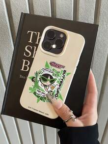 THE POWERPUFF GIRLS X SHEIN Die Powerpuff Girls Buttercup Cool Rock Cartoon Sticker Collage Grafik Stern Gitarre Pflaster Getränk Totenkopf Buchstaben Element Lederstruktur Weiß Hautfreundlich Stoßfest Anti-Fall Schutz Handyhülle kompatibel mit Apple iPhone 13/14/15/15Pro/16/16Pro/17Pro, Bestseller tägliche ästhetische Hülle - Verschiedenfarbig - Übersicht 1