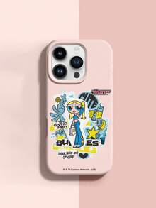 THE POWERPUFF GIRLS X SHEIN The Powerpuff Girls 辣妹 Bubbles 卡通貼紙拼貼圖案 星星 章魚 兔子 麥克風 愛心 字母元素 皮革紋 粉色 親膚 防震 防摔 保護手機殼 適用於 Apple iPhone 13/14/15/15Pro/16/16Pro/17Pro，熱銷日常美學保護殼 - 彩色 - 查看 5
