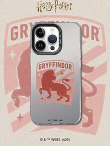 HARRY POTTER X SHEIN Harry Potter Gryffindor 站立獅子徽章條紋星星元素活力黑防震防摔手機殼，保護套適用於 iPhone 13/14/15/15Pro/16/16Pro/17Pro，熱銷時尚風格 - 彩色 - 查看 2