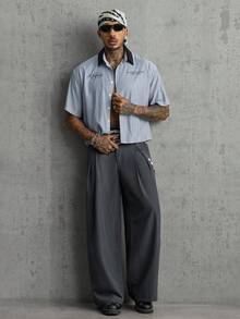 AXEPEAK Men's Casual Versatile Commuter Solid Color Long Pants - Grey - View 7