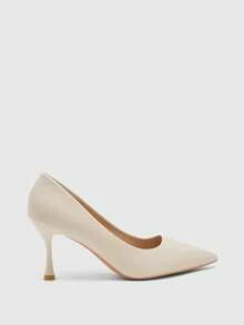 CUCCOO BIZCHIC Women's Pointed Stiletto Medium Heel High Heels, Elegant Casual And Comfortable Lace-Up Office Work Commuter Style Shoes, Formal Occasion Party Wedding Shoes, Suitable For Christmas And Spring Shoes - Rice apricot. - View 6