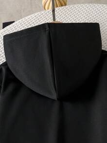 SHEIN Genkimix Kids 女童外套套裝，女孩春秋甜酷風蝴蝶結套裝，寬鬆連帽衛衣 + 運動長褲 2 件套，女童春季穿搭，休閒運動套裝，適合日常穿著、居家、學校、公園、週末出遊、運動、購物等多種場合 - 黑色 - 查看 8
