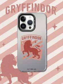 HARRY POTTER X SHEIN Harry Potter Gryffindor 站立獅子徽章條紋星星元素活力黑防震防摔手機殼，保護套適用於 iPhone 13/14/15/15Pro/16/16Pro/17Pro，熱銷時尚風格 - 彩色 - 查看 3