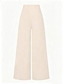 SHEIN LUNE Plus Size Women Fashionable Minimalist Slimming Casual Pants - Apricot - View 2