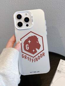 HARRY POTTER X SHEIN Harry Potter Gryffindor 六角形獅子頭徽章 G 字星元素銀色防震防摔手機殼，保護套適用於 iPhone 13/14/15/15Pro/16/16Pro/17Pro，熱銷流行時尚款 - 彩色 - 查看 5