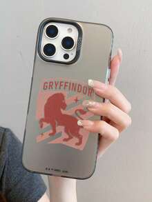 HARRY POTTER X SHEIN Harry Potter Gryffindor 站立獅子徽章條紋星星元素活力黑防震防摔手機殼，保護套適用於 iPhone 13/14/15/15Pro/16/16Pro/17Pro，熱銷時尚風格 - 彩色 - 查看 11