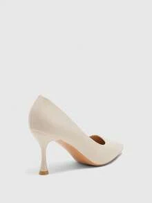 CUCCOO BIZCHIC Women's Pointed Stiletto Medium Heel High Heels, Elegant Casual And Comfortable Lace-Up Office Work Commuter Style Shoes, Formal Occasion Party Wedding Shoes, Suitable For Christmas And Spring Shoes - Rice apricot. - View 8