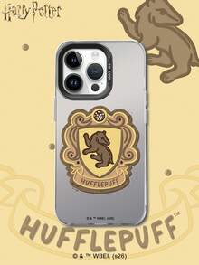 HARRY POTTER X SHEIN Harry Potter Hogwarts 四學院獅子蛇獾鷹紋章盾牌徽章活力黑防震防摔手機殼，保護套適用於 iPhone 13/14/15/15Pro/16/16Pro/17Pro，熱銷時尚風格 - 彩色 - 查看 1