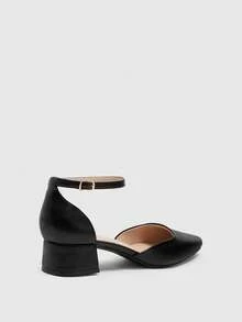 CUCCOO BIZCHIC Fashionable Versatile Commuter Pointed Toe Chunky High Heel Pumps - Black - View 7