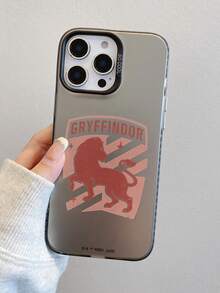 HARRY POTTER X SHEIN Harry Potter Gryffindor 站立獅子徽章條紋星星元素活力黑防震防摔手機殼，保護套適用於 iPhone 13/14/15/15Pro/16/16Pro/17Pro，熱銷時尚風格 - 彩色 - 查看 5