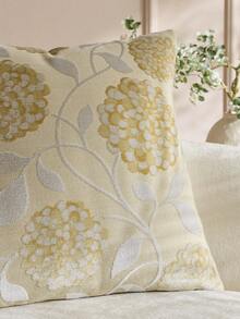 Cirelle 1 peça/2 peças Capa de Almofada de Hortênsia para Todas as Estações, Sem Enchimento, Capa de Almofada Jacquard Elegante para Decoração Doméstica, Sala de Estar & Sofá Estilo Fazenda Quarto - Luz amarela - Visão 5