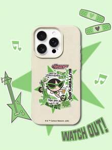 THE POWERPUFF GIRLS X SHEIN Die Powerpuff Girls Buttercup Cool Rock Cartoon Sticker Collage Grafik Stern Gitarre Pflaster Getränk Totenkopf Buchstaben Element Lederstruktur Weiß Hautfreundlich Stoßfest Anti-Fall Schutz Handyhülle kompatibel mit Apple iPhone 13/14/15/15Pro/16/16Pro/17Pro, Bestseller tägliche ästhetische Hülle - Verschiedenfarbig - Übersicht 3