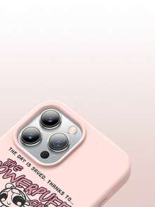 THE POWERPUFF GIRLS X SHEIN The Powerpuff Girls 全三角色復古做舊飛行圖案星星愛心反派名單標語字母元素皮革紋粉色親膚防震防摔手機保護殼，適用於 Apple iPhone 13/14/15/15Pro/16/16Pro/17Pro，熱銷日常美學保護殼 - 彩色 - 查看 7