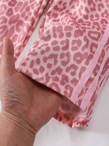 SHEIN Young Girl Leopard Print Patchwork Casual Versatile Daily Travel Long Pants - Multicolor - View 7
