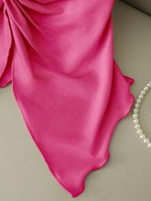 GlowEve Women's Fashion Strapless Knotted Satin Top, Elegant For Daily, Vacation, Outing, Party, Spring/Summer - Hot Pink - View 7