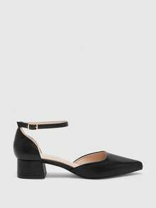 CUCCOO BIZCHIC Fashionable Versatile Commuter Pointed Toe Chunky High Heel Pumps - Black - View 6