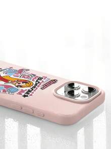 THE POWERPUFF GIRLS X SHEIN The Powerpuff Girls Blossom 卡通貼紙圖案 星花兔子迪斯可球字母元素 皮革紋理 粉色 親膚 防震防摔 保護手機殼 適用於 Apple iPhone 13/14/15/15Pro/16/16Pro/17Pro，熱銷日常美學保護殼 - 彩色 - 查看 6