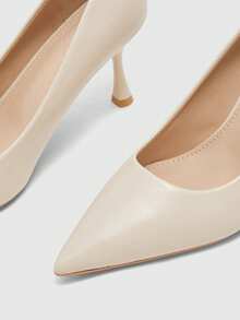 CUCCOO BIZCHIC Women's Pointed Stiletto Medium Heel High Heels, Elegant Casual And Comfortable Lace-Up Office Work Commuter Style Shoes, Formal Occasion Party Wedding Shoes, Suitable For Christmas And Spring Shoes - Rice apricot. - View 10