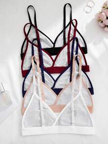 SHEIN Women's Non-Wired Bra Set 5pcs - Multicolor - View 2