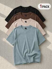 SIGLOCORE Men's Solid Color Casual Versatile Daily Travel Short Sleeve T-Shirt - Green - View 8