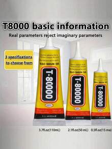 15ml/50ml/110ml T8000 膠水，手工黏著劑適用於手機螢幕維修、玻璃、木工、金屬與石頭、鑽畫壓克力點鑽 DIY、珠寶鑽孔專用膠水，聖誕節節日送禮 - 黃色 - 查看 8