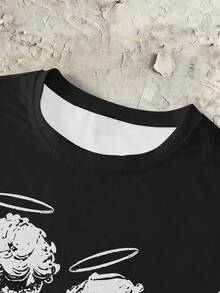 Manfinity Roghcode Camiseta de tirantes casual de verano para hombre con estampado de ángel - Multicolor - Ver 3