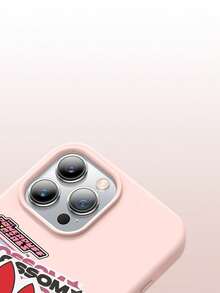 THE POWERPUFF GIRLS X SHEIN The Powerpuff Girls Blossom 卡通貼紙拼貼圖案 星星兔子迪斯可球愛心字母元素 皮革紋理粉色親膚防震防摔保護手機殼，適用於 Apple iPhone 13/14/15/15Pro/16/16Pro/17Pro，熱銷日常美學保護殼 - 彩色 - 查看 8