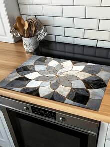 1PC/Decorative Stove Top Cover Mat With Floral Pattern, Heat Resistant Kitchen Counter Protector & Cutting Board, Durable Non-Slip Gas Range Cover For Home Kitchen Organization - Multicolor - View 5