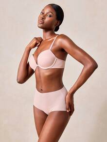 Veilyse Enhancing Lift T-Shirt Bra: Provides Lifting And Shaping Effect, With Convertible Criss-Cross Straps And Smooth Fabric - Creates A Fuller, Rounder Bust Shape For All-Day Comfort. Suitable For Daily Wear, Formal Occasions, And Casual Outfits, An Ideal Choice For Those Seeking Reliable And Slimming Intimate Apparel! - Dusty Pink - View 4