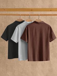 HIMLAND 3件組 男士極簡冰絲觸感短袖 Polo 衫 夏季款 - 彩色 - 查看 2