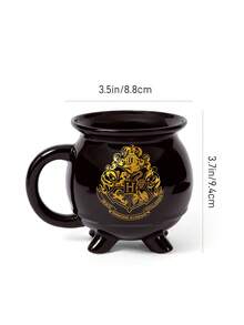 HARRY POTTER X SHEIN 1pc 600ml  Magic Boiler Logo Mug, Cold And Heat Resistant, Suitable For Water, Milk, Juice, Coffee, Magic, Hogwarts School - Black - View 6