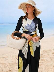 Swim Mulvari Swim Shayni 夏季海灘女款一件式泳衣套裝阿拉伯風服飾 - 黑色 - 查看 3