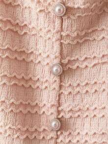 SHEIN Franclia Canotta da donna in stile francese casual ed elegante, in tessuto morbido con texture e traforato, top canotta da donna primavera/estate, canotta elegante da donna, canotta da donna, abbigliamento estivo da donna, canotta slim fit da donna, canotta in pizzo - Rosa Baby - Visualizzare 5