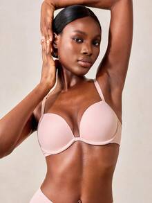 Veilyse Enhancing Lift T-Shirt Bra: Provides Lifting And Shaping Effect, With Convertible Criss-Cross Straps And Smooth Fabric - Creates A Fuller, Rounder Bust Shape For All-Day Comfort. Suitable For Daily Wear, Formal Occasions, And Casual Outfits, An Ideal Choice For Those Seeking Reliable And Slimming Intimate Apparel! - Dusty Pink - View 7