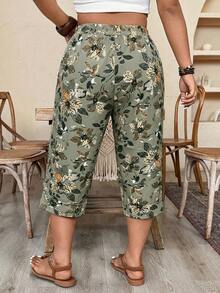 Weeklong Pantalones cortos de lino sintético casual talla grande - Verde - Ver 3
