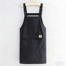 1PC Adjustable Cross-Back Kitchen Apron With Large Pocket, Water-Resistant Cotton Apron For Cooking Baking Gardening, Stylish Solid Color Apron For Women Men, Anti-Oil Apron For Home & Work - Multicolor - View 4