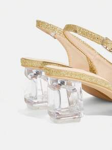 CUCCOO TILAWA Women's Crystal And Glass Rhinestone Pointed Rose Gold High-Heeled Shoes, Suitable For Going Out, Banquets, Parties And Other Activities - Rose Gold - View 5