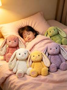 MINKOJA 1PC Rabbit Plush Toy Super Soft Cute Little Rabbit Doll Doll Pacifying Doll Birthday Gift - Multicolor - View 3
