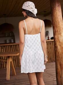 Lullawish Women's Bohemian Knit Jacquard Loungewear Dress - White - View 2