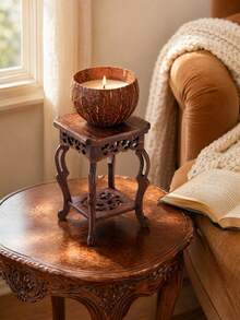 Cirelle 1PC/2PCS Wenge Wood Small Hippocampus Plant Stand, Hollow Carved Rosewood 2-Tier Display Rack, Teapot Cup Saucer Base, Antique Curio Craft Display Stand, Tabletop Decor For Home Office, Perfect Housewarming Gift - Multicolor - View 8