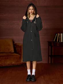 HARRY POTTER X SHEIN 1 Badge Pattern Printed Adult Raincoat, Adult Poncho, A Variety Of Sizes To Choose From, Suitable For Men, Women, Reusable, Suitable For Commuting, Outings, Travel, Magic Academy - general purpose - View 4