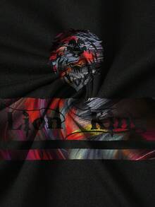 Manfinity LEGND 成熟街頭風 3D 火焰獅王印花 Polo 衫，復古經典街頭風 3D 獅頭印花 Polo 上衣 - 彩色 - 查看 6