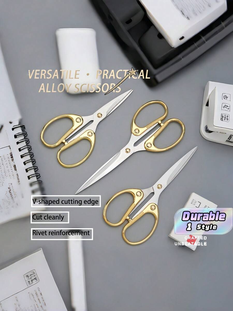 3pcs Ultra-Sharp Blade Scissors Set 4.7"/5.3"/6" Multi-Purpose Home Office School Sewing Arts & Crafts - multicolor - View 1