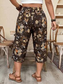 Weeklong Pantalones cortos de lino sintético casual talla grande - Marrón - Ver 3