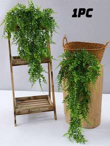 1/3Pcs Large 80cm Realistic Fake Hanging Fern, Lifelike Artificial Greenery Vine, Fade-Resistant No Electricity, For Wedding Birthday Garden Indoor Outdoor Decor, Table Centerpiece Wreath Backdrop - Green - View 11