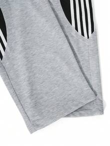 Manfinity Roghcode Men's Drawstring Waist Colorblock Casual Versatile Daily Wear Sweatpants - Grey - View 5