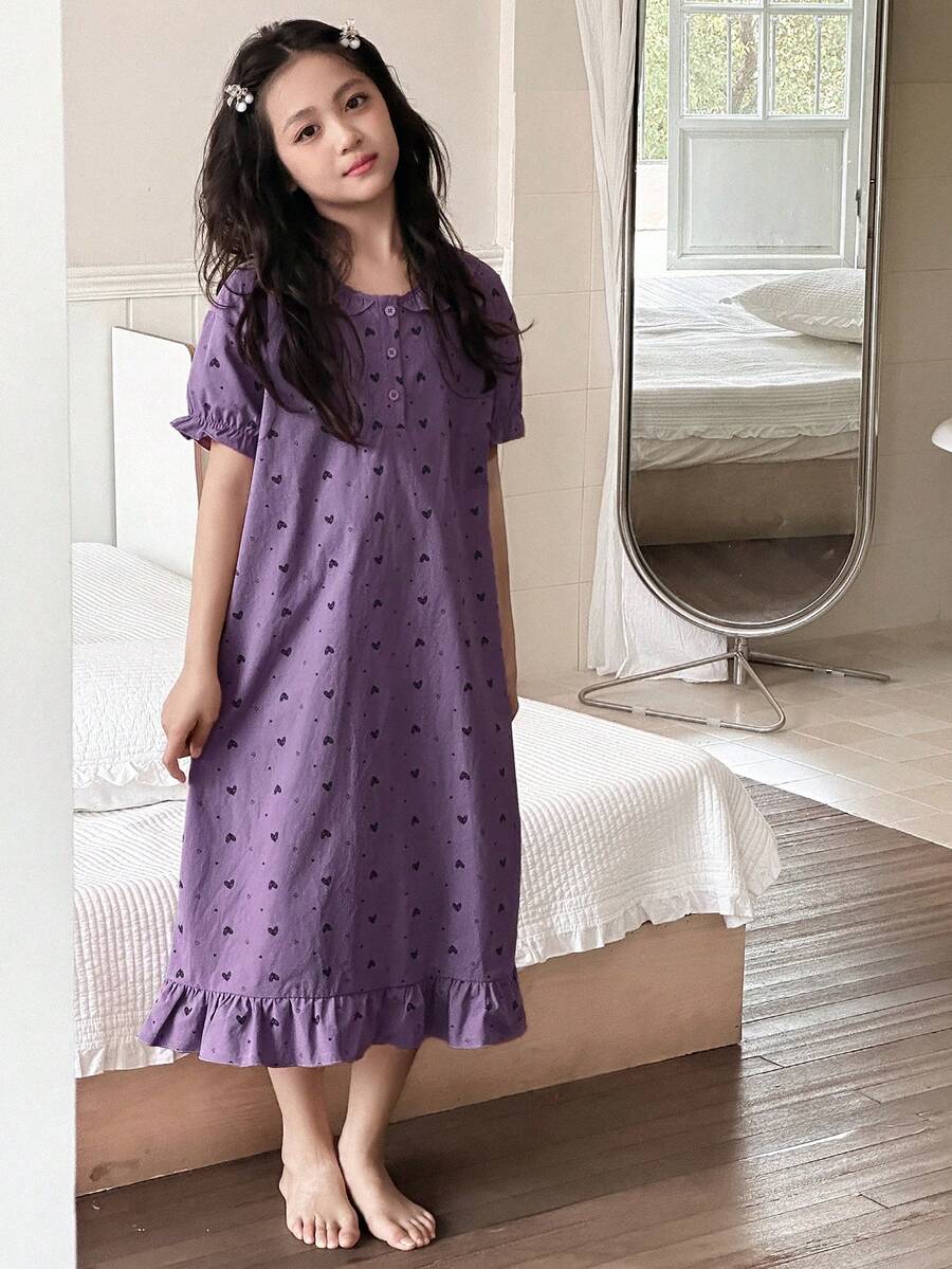 Dazy Kids 青少年女孩日常舒适秋季家居服 - 紫色 - 查看 1